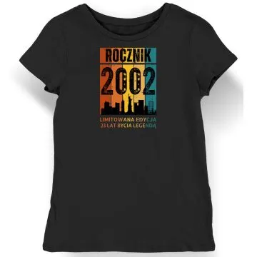 Koszulka damska czarna 2002 urodziny 23 lat prezent