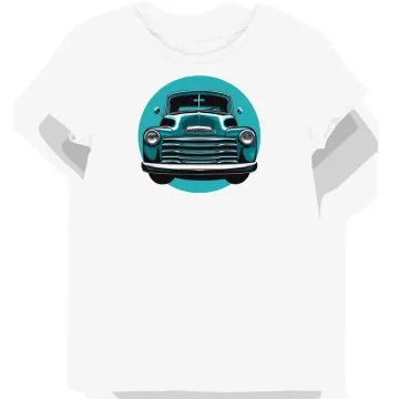 Koszulka damska biała z grafiką aut retro