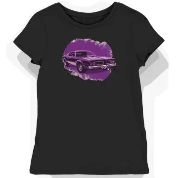 Koszulka damska czarna z motywem Purpurowego Pontiaca