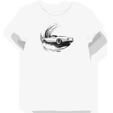 Koszulka damska biała z grafiką Alfa Romeo kabriolet