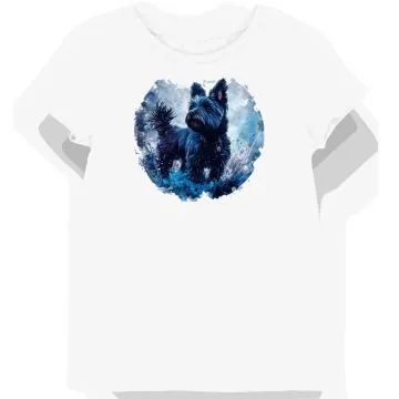 Koszulka damska biała z grafiką psa rasy Cairn Terrier