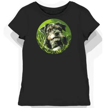 Koszulka damska czarna z nadrukiem Border Terrier
