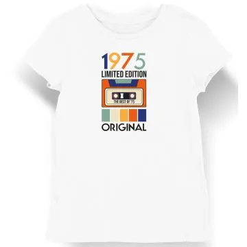Koszulka damska 1975 na 40 urodziny limited edition biała