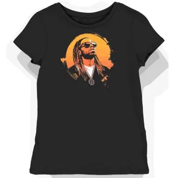 Koszulka damska czarna z motywem Lil Wayne i hip-hopu
