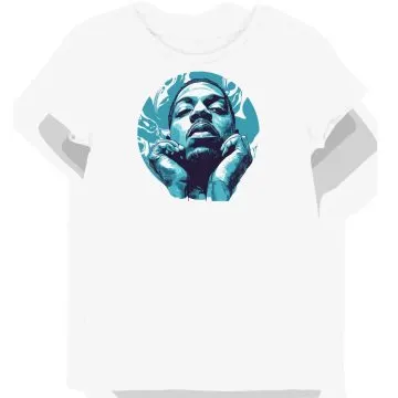 Koszulka damska biała z motywem hip-hopowego artysty Jay-Z