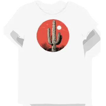 Koszulka damska biała z motywem czerwonego kaktusa saguaro