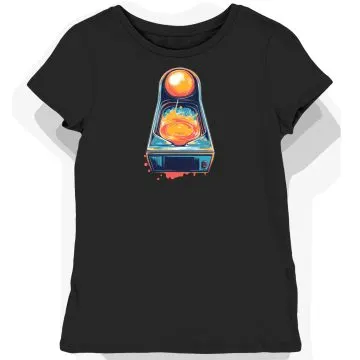 Koszulka damska czarna z motywem pinball