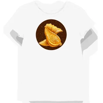 Koszulka damska biała z motywem złotego taiyaki