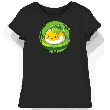 Koszulka damska czarna z nadrukiem Kawaii Gudetama