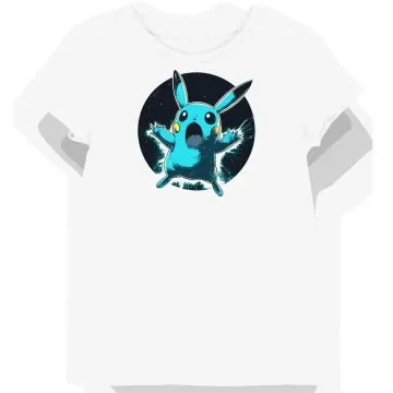 Koszulka damska biała z motywem zaskoczonego Pikachu