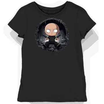 Koszulka damska czarna z postacią Stewie Griffin