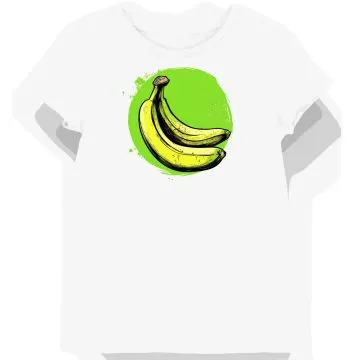 Koszulka damska biała z motywem ślizgającego się banana