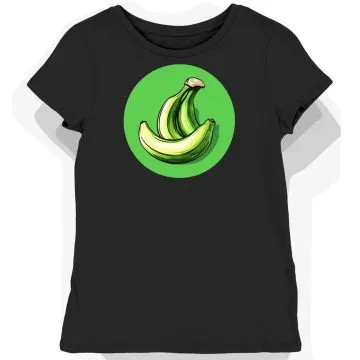 Koszulka damska czarna z nadrukiem śliskiego banana
