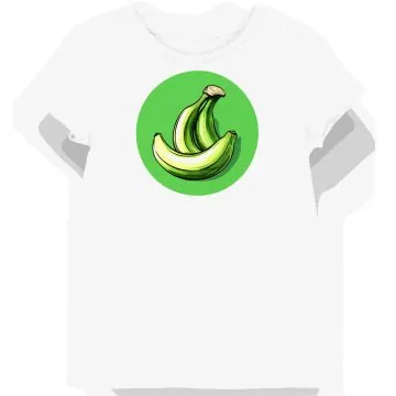 Koszulka damska biała z motywem zielonej skórki banana