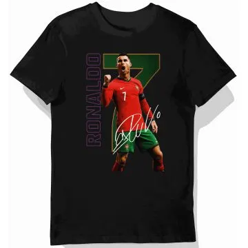 Koszulka dziecięca czarna Cristiano Ronaldo CR7 prezent