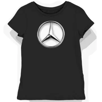 Koszulka damska czarna Z Gwiazdą Mercedes-Benz Lśniąca Klasyka