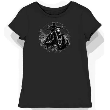 Koszulka damska czarna Symbole Kultury Motocyklowej w Cieniu