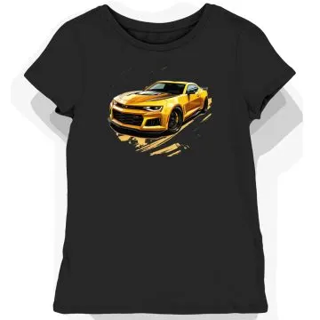Koszulka damska czarna Wyścigowy Styl Camaro