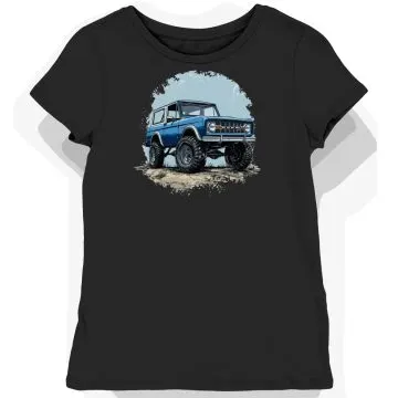 Koszulka damska czarna Stylizowany Ford Bronco Surowy Klimat