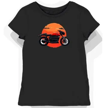Koszulka damska czarna z Futurystycznym Motywem Moto Guzzi