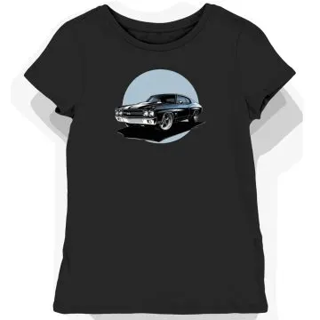 Koszulka damska czarna z legendarnym Chevelle SS