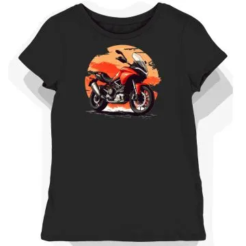 Koszulka damska czarna z motywem Ducati Multistrada