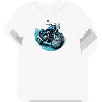 Koszulka damska biała Triumfalny Motocykl w Magicznej Mgle