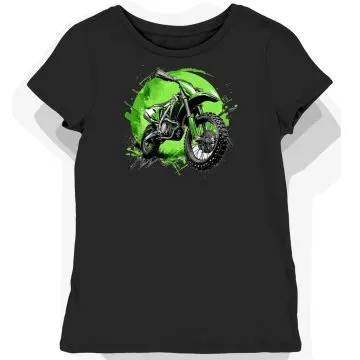 Koszulka damska czarna z mistrzowskim motocrossowym designem