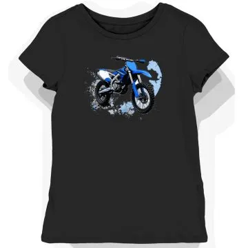 Koszulka damska czarna z Futurystycznym Motocyklem Wyścigowym