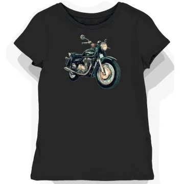 Koszulka damska czarna Stylowa z Motywem Motocykla