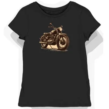 Koszulka damska czarna z Klasycznym Motywem Motocykla