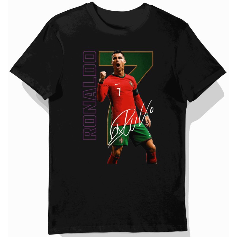 Koszulka dziecięca czarna Cristiano Ronaldo CR7 prezent