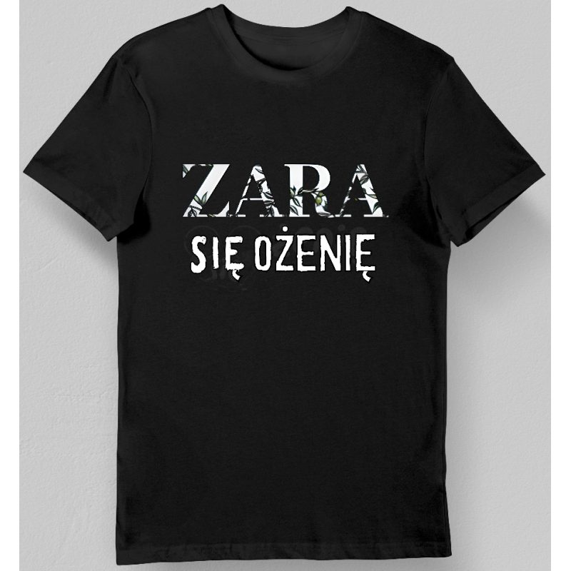 Koszula męska na kawalerski zara się ożenię czarna