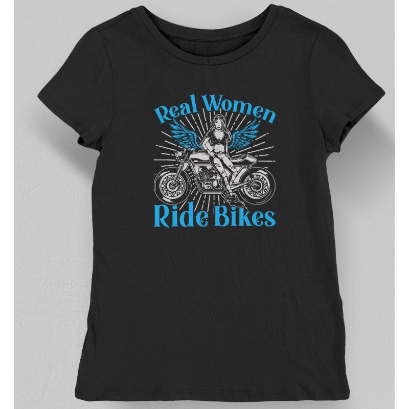 Koszulka damska real women ride bikes czarna