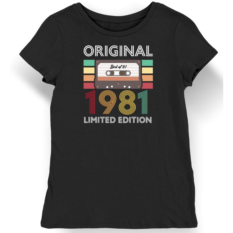 Koszulka damska na 45 urodziny original limited edition kaseta czarna