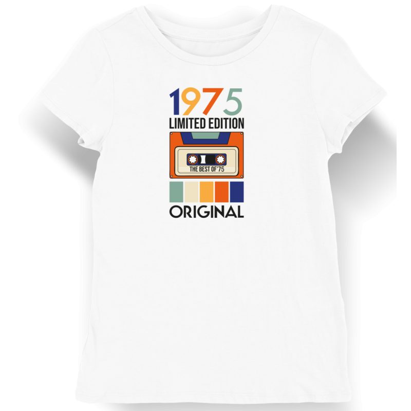 Koszulka damska 1975 na 40 urodziny limited edition biała