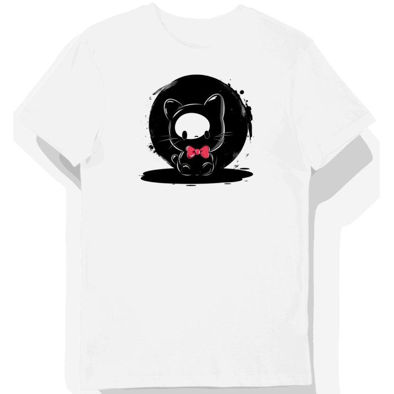 Koszulka męska biała z motywem Hello Kitty w stylu kawaii