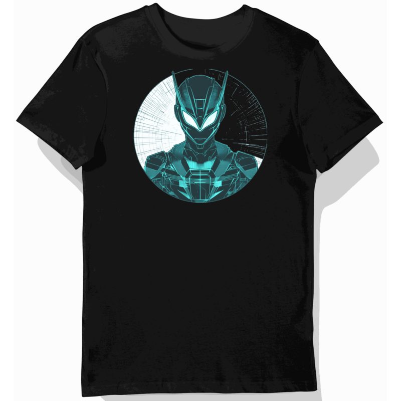 Koszulka męska czarna z nadrukiem tokusatsu Gridman
