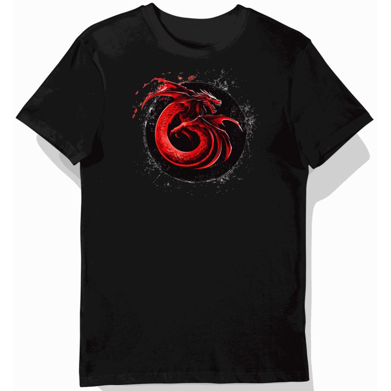 Koszulka męska czarna z nadrukiem rodu Targaryen