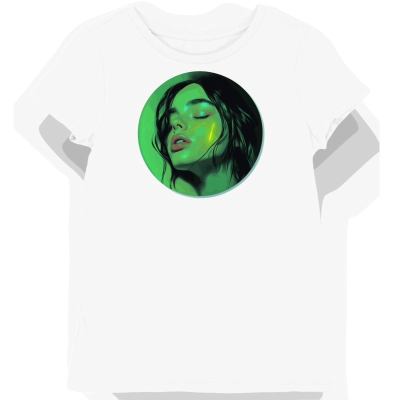 Koszulka damska biała z nadrukiem artystki Billie Eilish