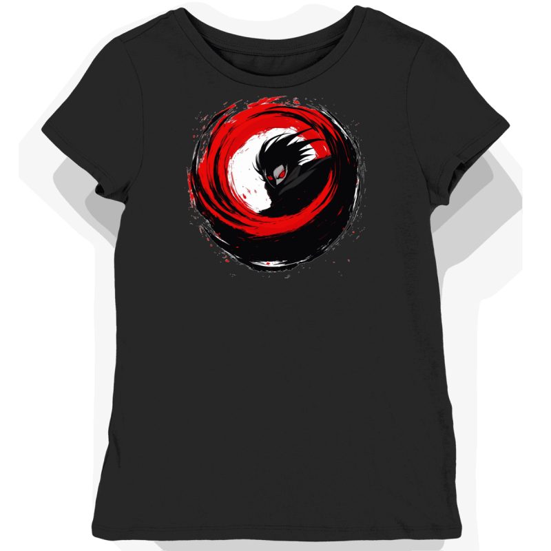 Koszulka damska czarna z motywem Sharingan Madara
