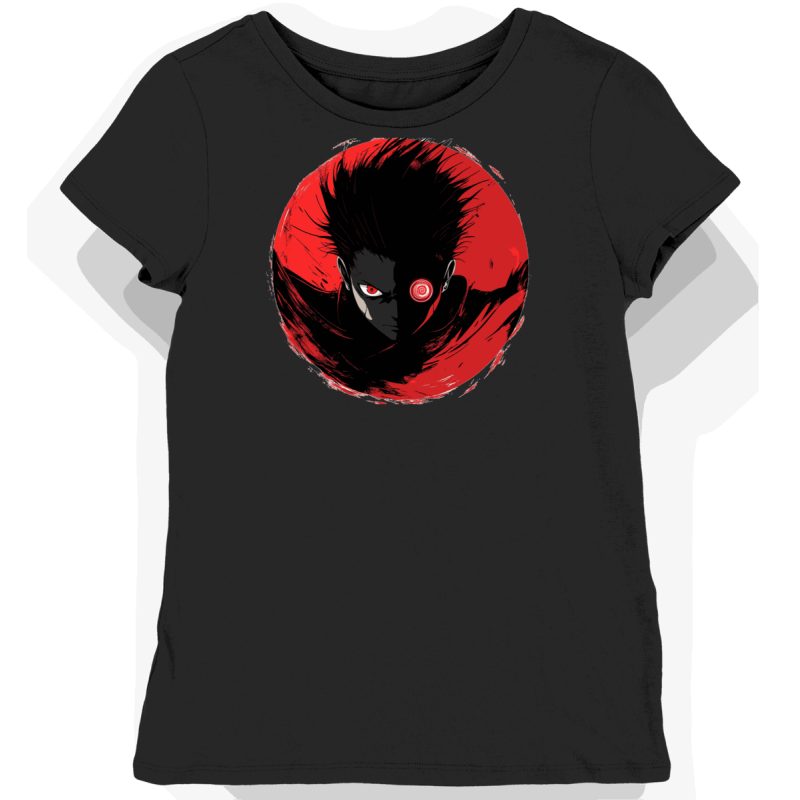 Koszulka damska czarna z nadrukiem oka Madara Uchiha
