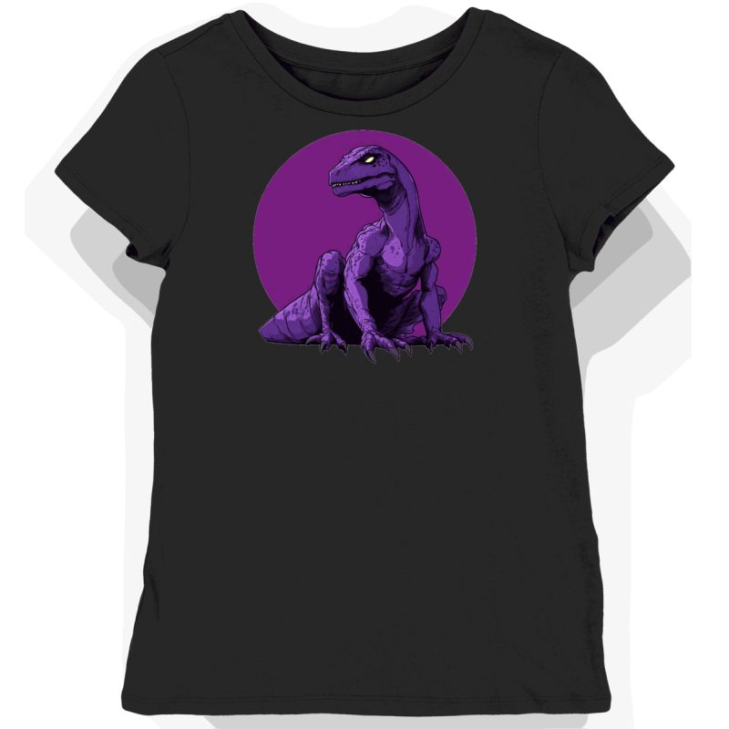 Koszulka damska czarna z nadrukiem zespołu Dino