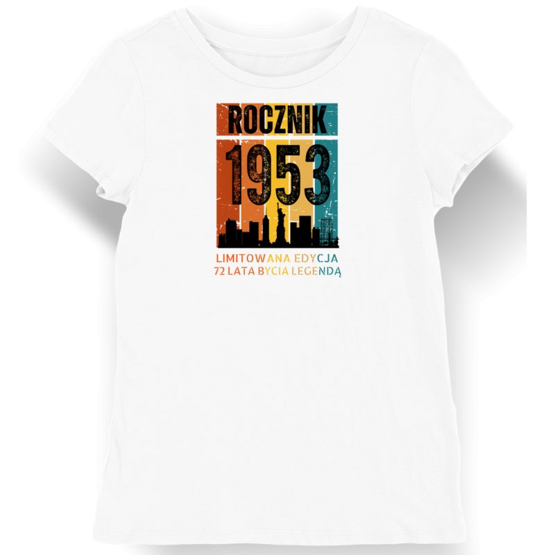 Koszulka damska biała 1953 urodziny 72 lat prezent