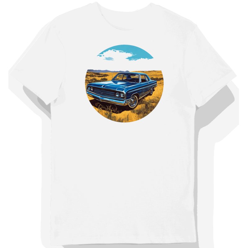 Koszulka męska biała z grafiką retro Plymouth Fury