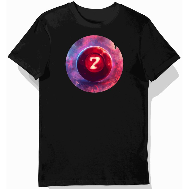 Koszulka męska czarna z motywem retro Magic 8 Ball