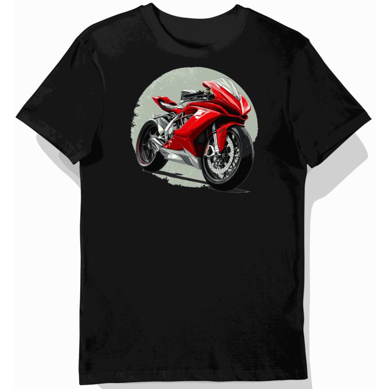 Koszulka męska czarna z motywem motocykla MV Agusta F4