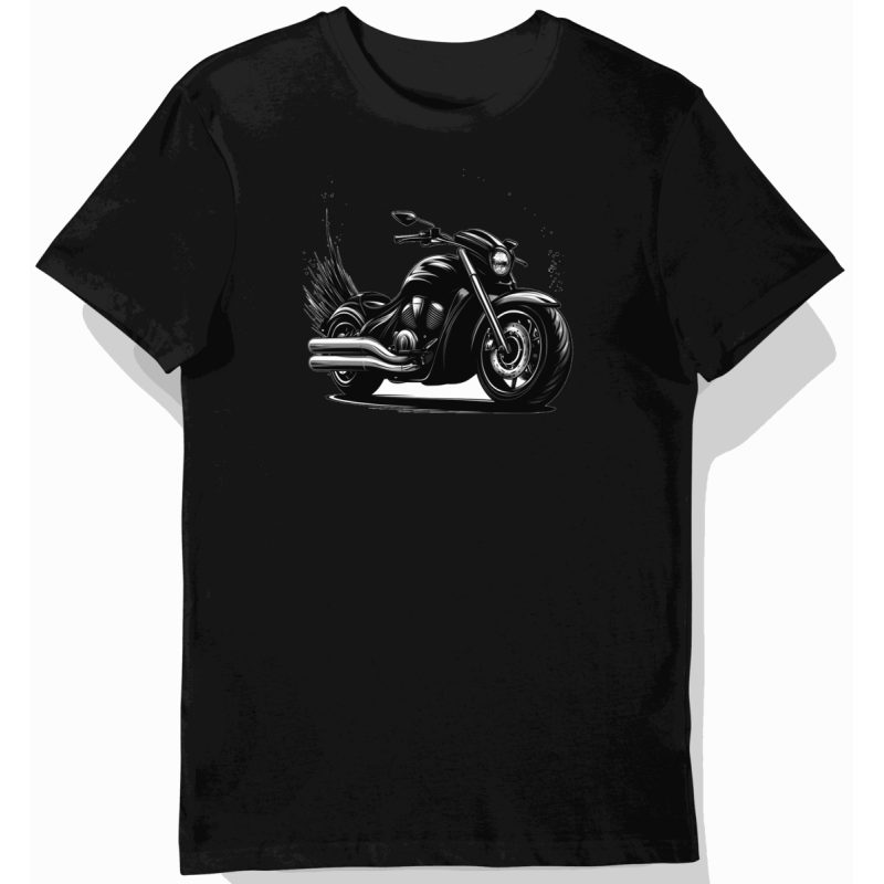 Koszulka męska czarna z motywem motocykla Suzuki Boulevard
