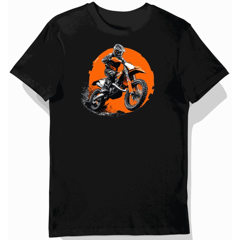 Dynamiczna Koszulka męska czarna z Motywem Enduro KTM