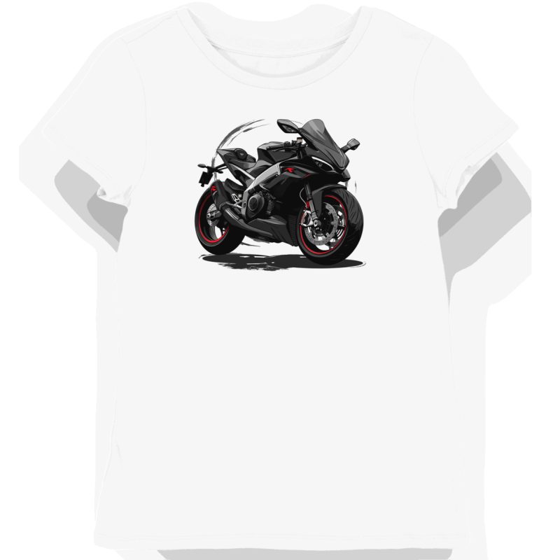 Koszulka damska biała z motocyklowym wzorem w stylu cienia